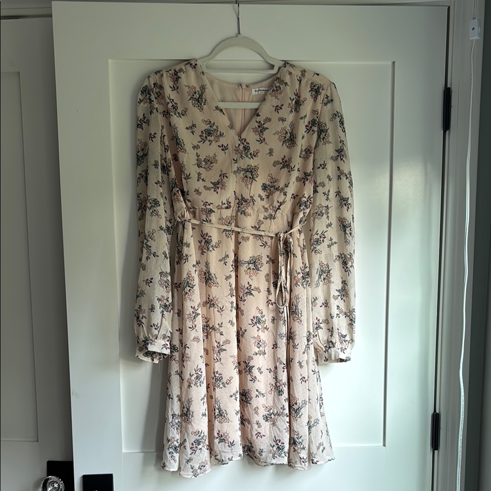 Maternity Floral Cream Wrap Dress